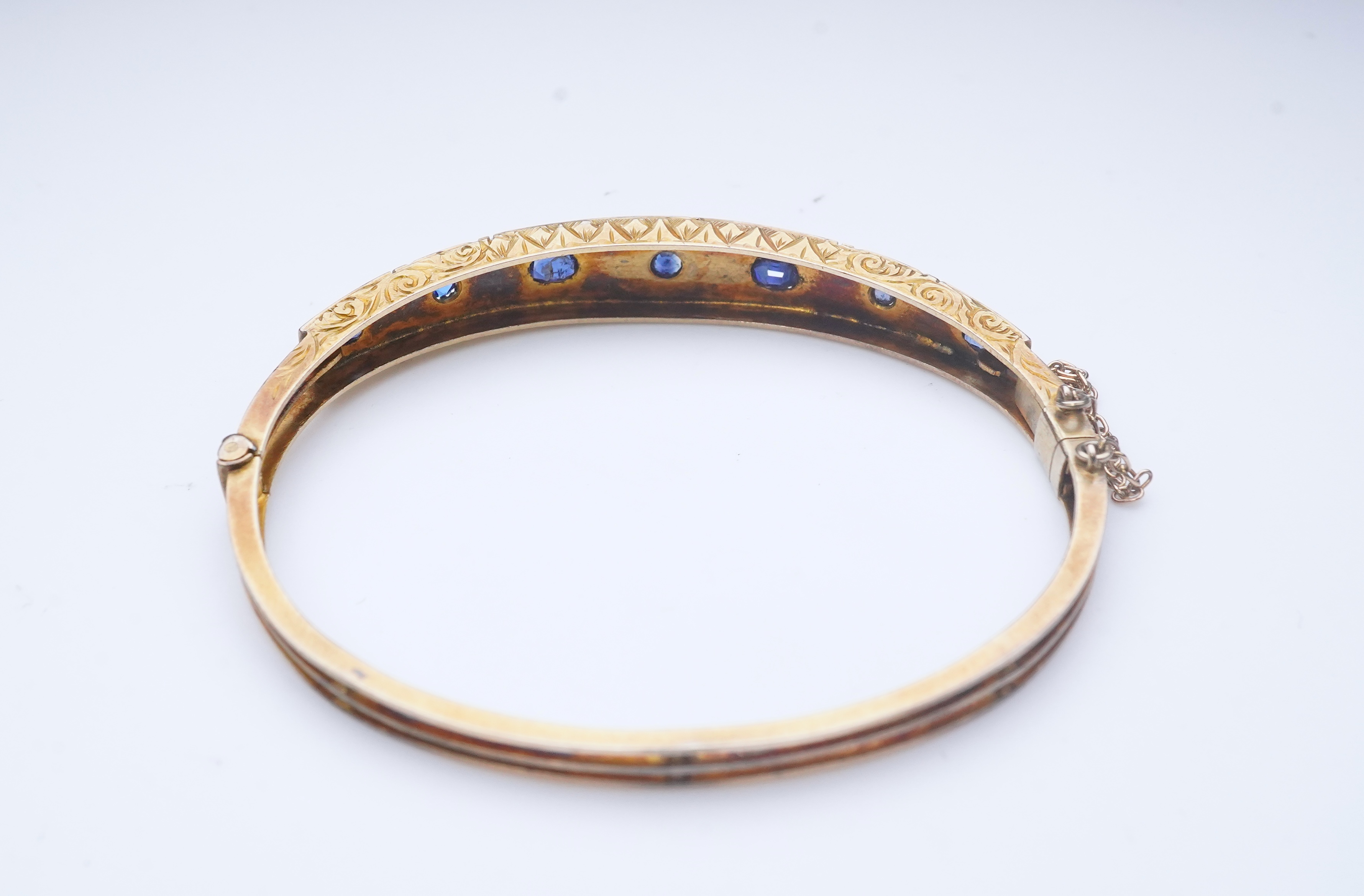 A Victorian sapphire bangle, late 19th century